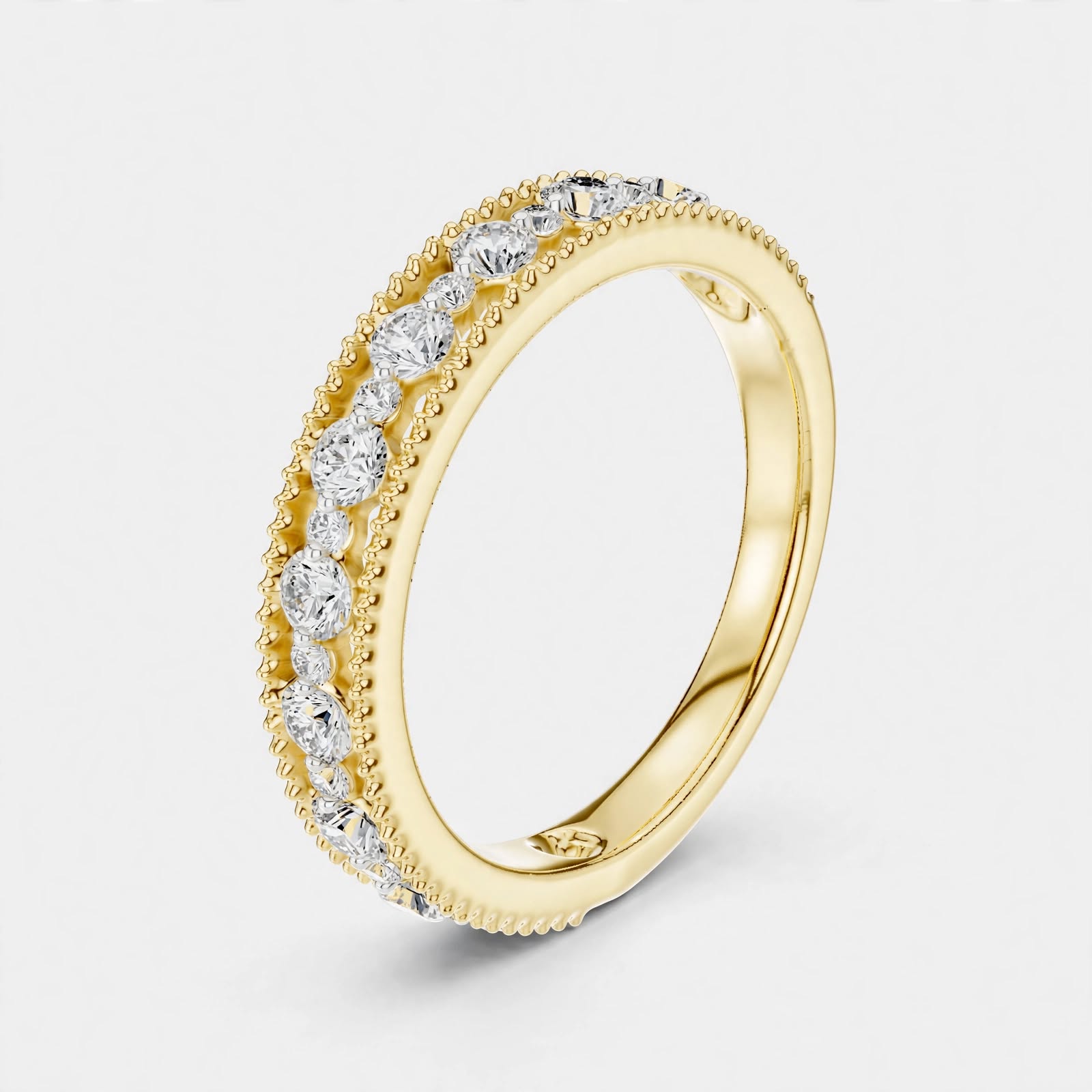 0.25CT Lab Grown Diamond Wedding Band Ring in 18K Gold