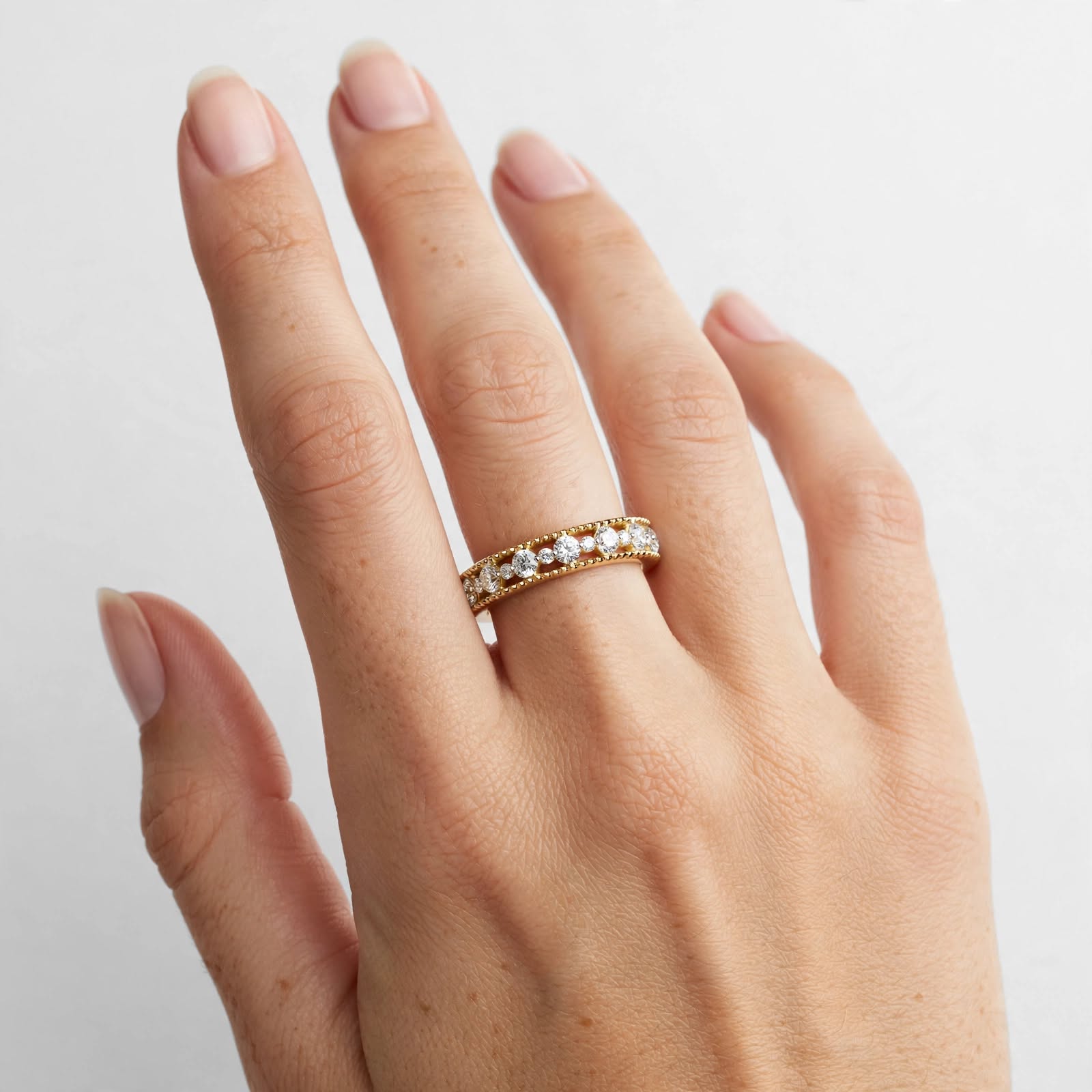 0.25CT Lab Grown Diamond Wedding Band Ring in 18K Gold