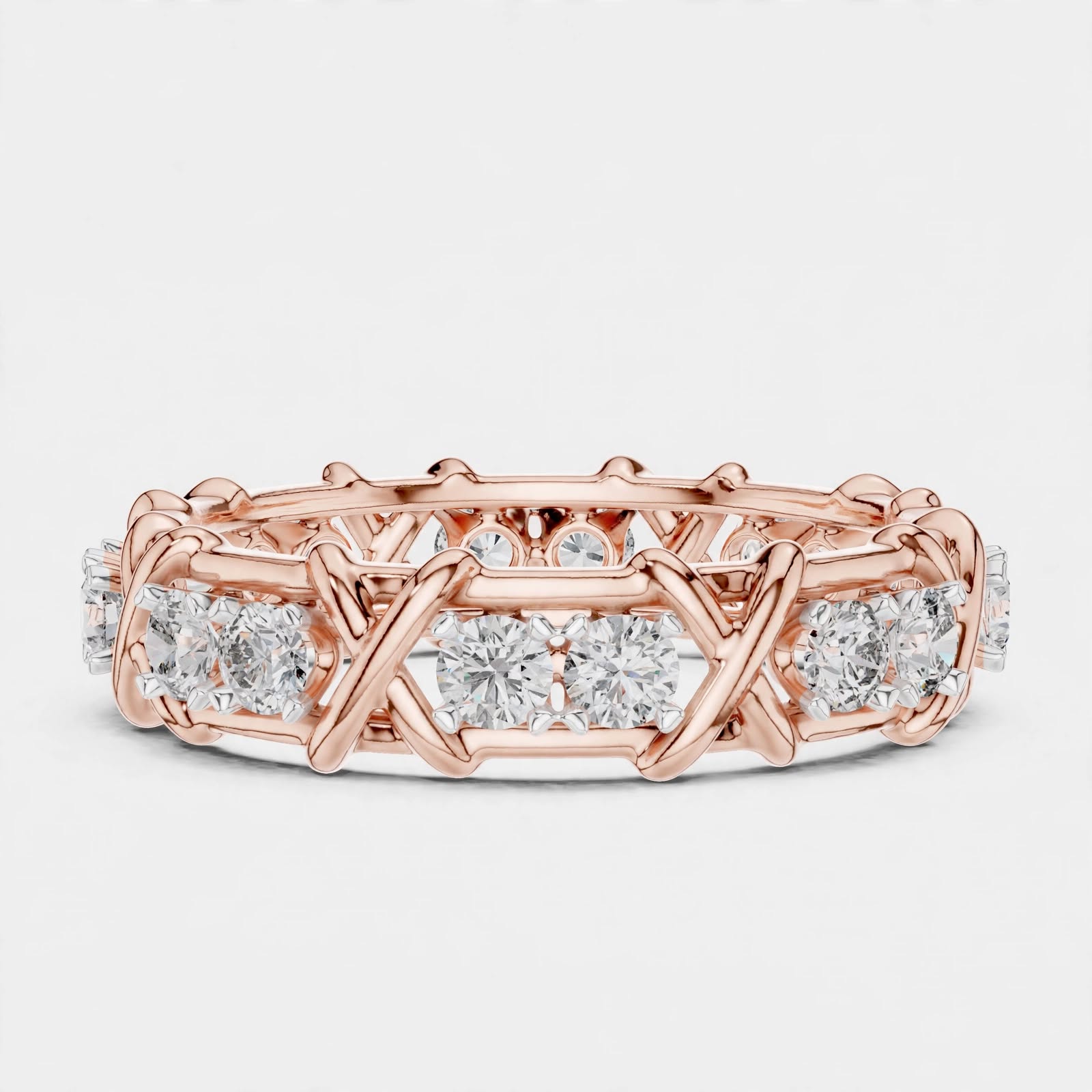 1.04ct Lab Grown Diamond Wedding Band Ring In 14K Gold