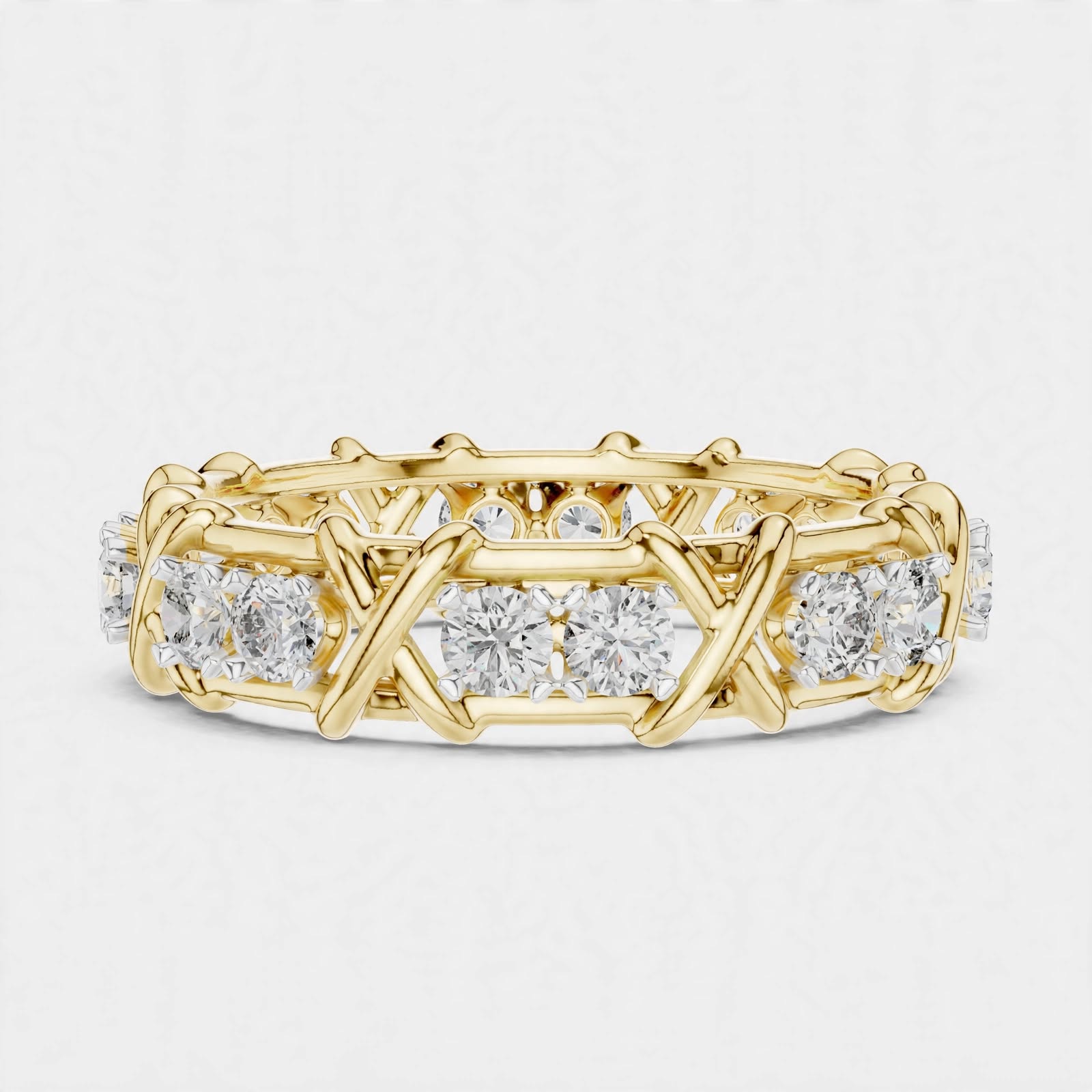 1.04ct Lab Grown Diamond Wedding Band Ring In 14K Gold
