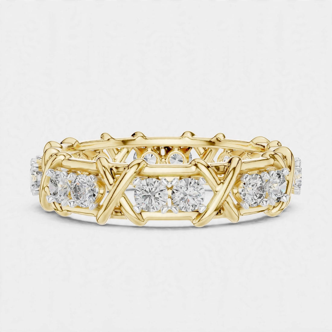 1.04ct Lab Grown Diamond Wedding Band Ring In 14K Gold