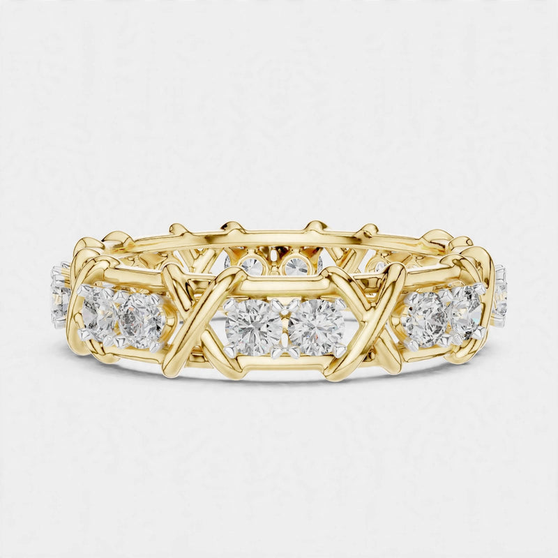 Mirano Jewels 1.04 Carat E VVS2 Lab Diamond Wedding Band 14K Gold