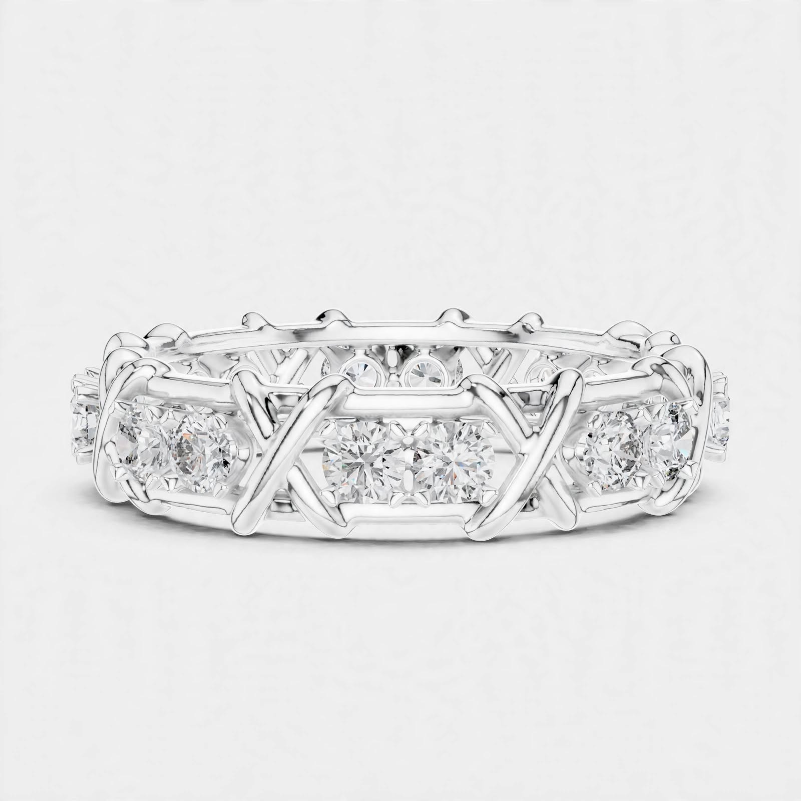 1.04ct Lab Grown Diamond Wedding Band Ring In 14K Gold