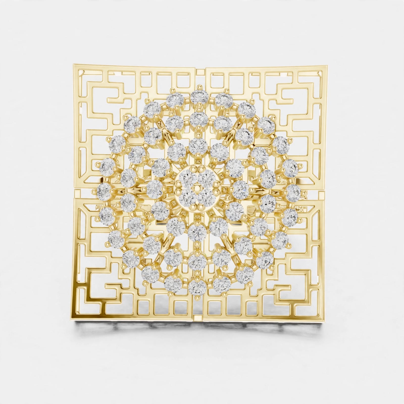 0.81ct Lab Grown Diamond Ring In 14K Gold | Floral Design
