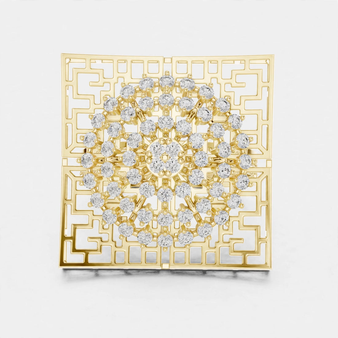 0.81ct Lab Grown Diamond Ring In 14K Gold | Floral Design