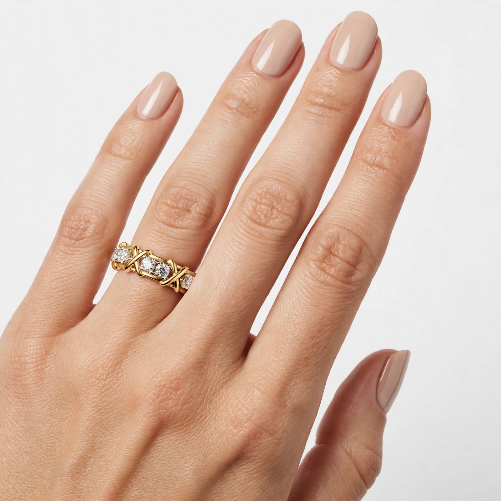 1.04ct Lab Grown Diamond Wedding Band Ring In 14K Gold