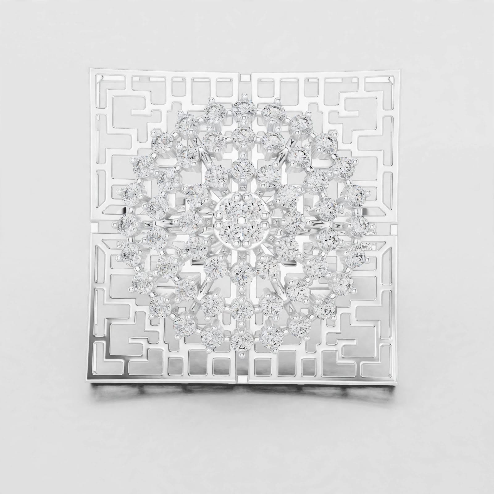 0.81ct Lab Grown Diamond Ring In 14K Gold | Floral Design