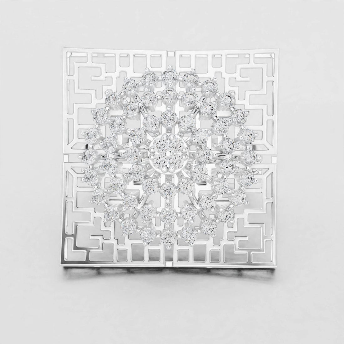 0.81ct Lab Grown Diamond Ring In 14K Gold | Floral Design