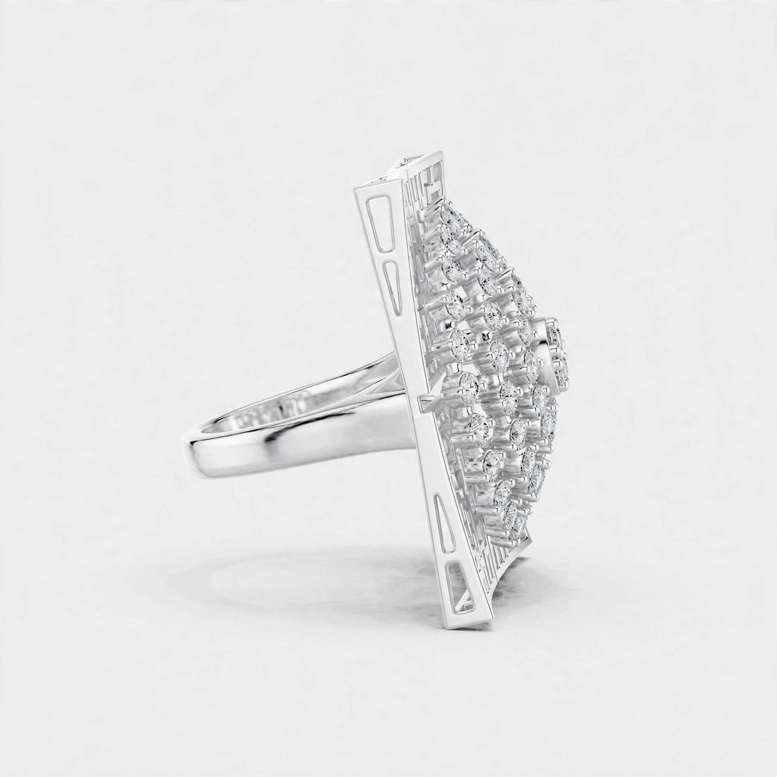 0.81ct Lab Grown Diamond Ring In 14K Gold | Floral Design