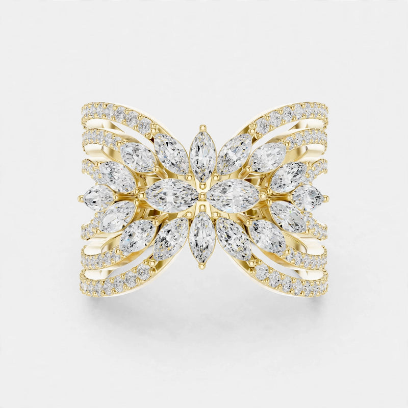 2.01CT E VVS1 Lab Grown Diamond Statement Ring In 18K Gold