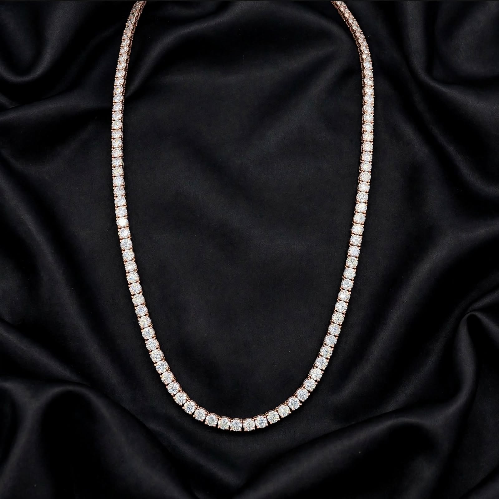Mirano Jewels Luxury 9K Gold TCW 51.00CT Lab Grown Diamond Tennis Necklace