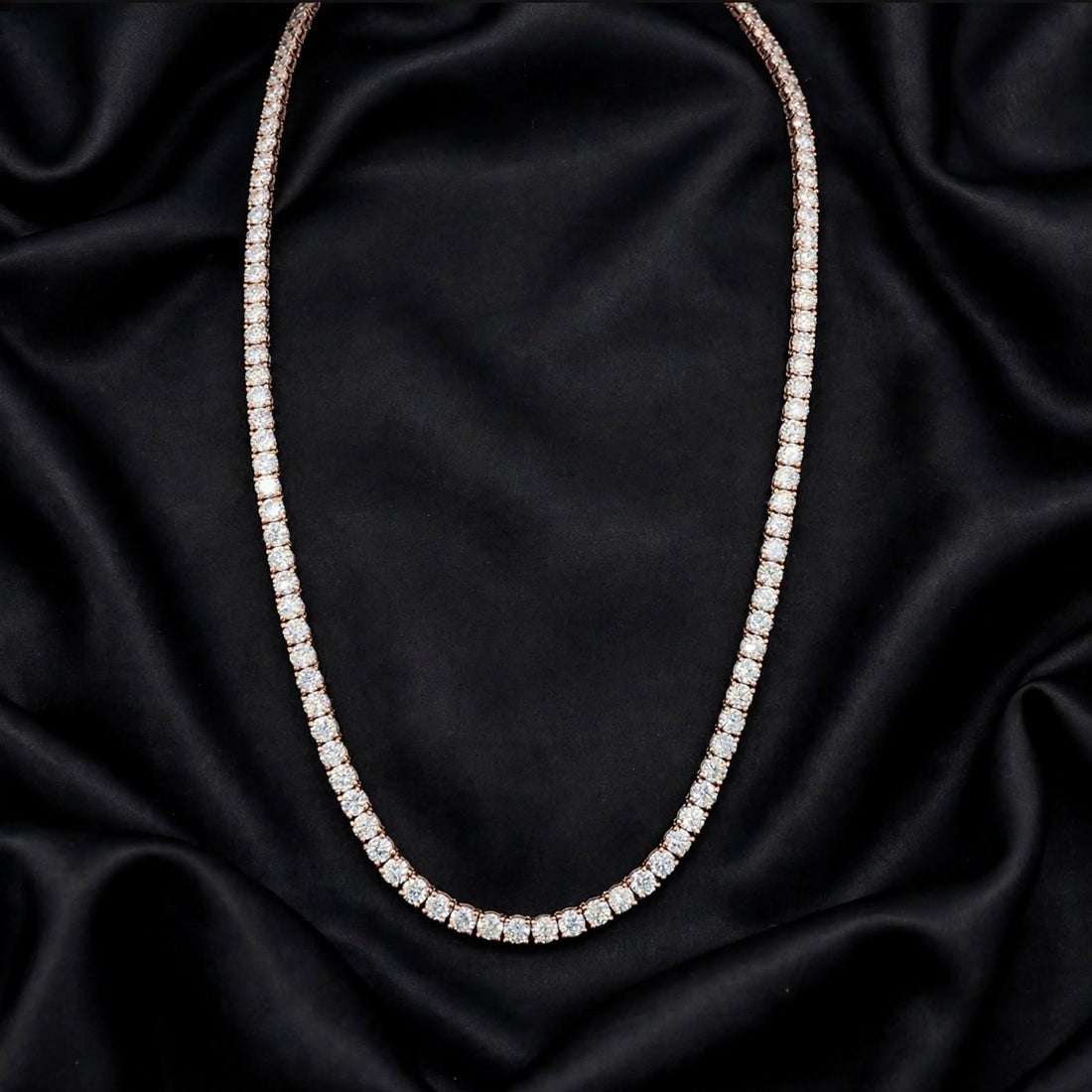 Mirano Jewels Luxury 9K Gold TCW 51.00CT Lab Grown Diamond Tennis Necklace