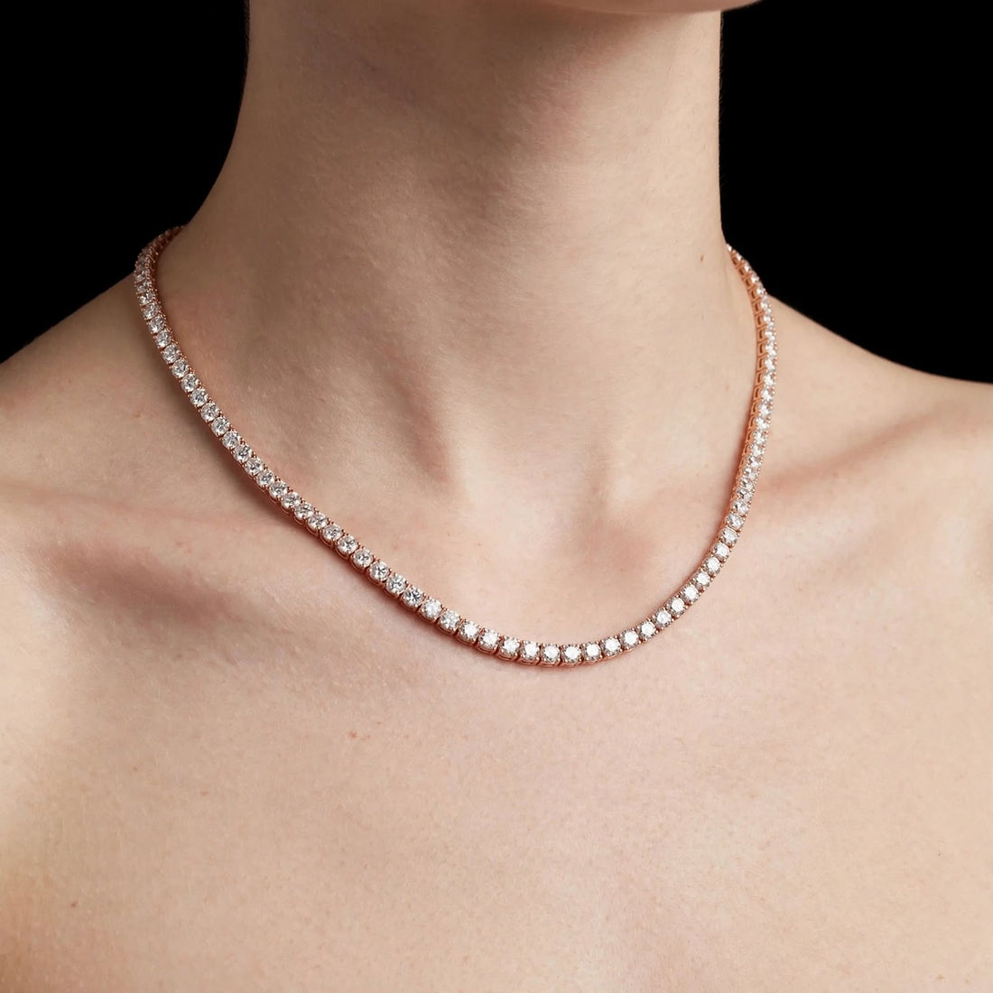Mirano Jewels Luxury 9K Gold TCW 51.00CT Lab Grown Diamond Tennis Necklace