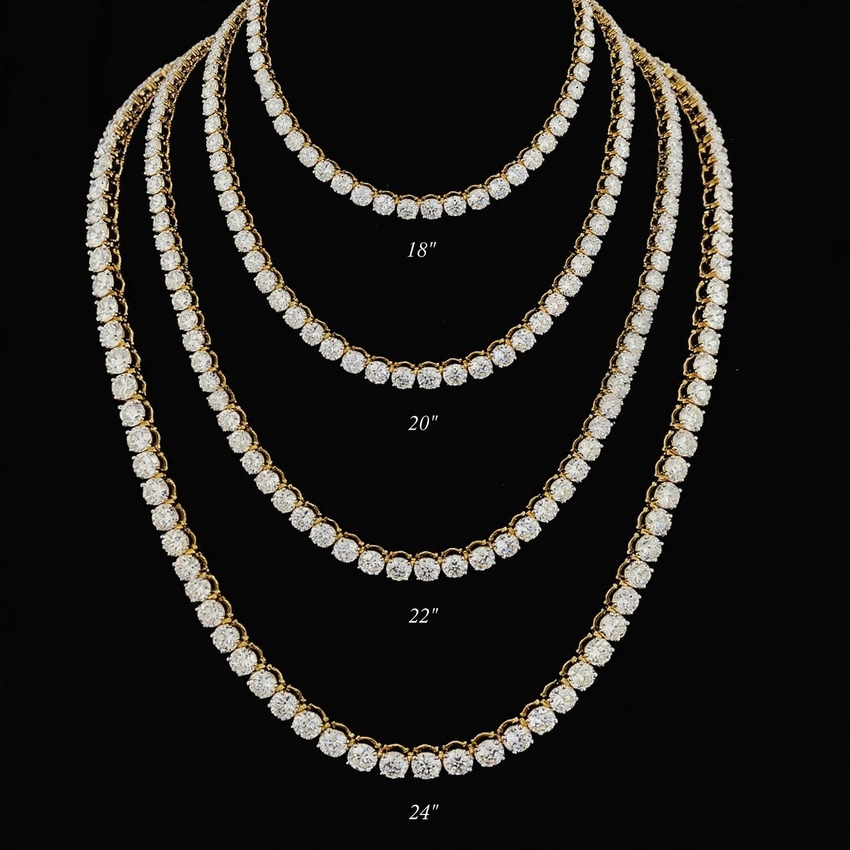 Mirano Jewels Exclusive TCW 67.20CT Lab Grown Diamond Tennis Necklace in 9K Gold