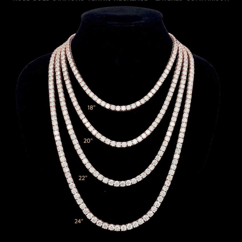 Mirano Jewels Luxury 9K Gold TCW 51.00CT Lab Grown Diamond Tennis Necklace