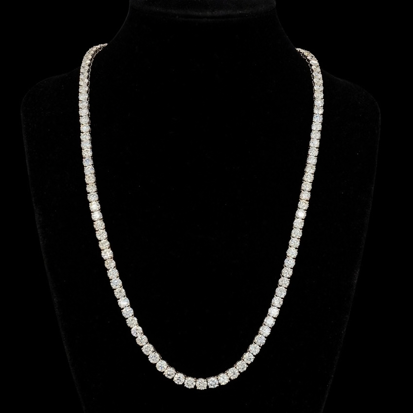 Mirano Jewels Luxury 9K Gold 58.80CT Lab Grown Diamond Tennis Necklace