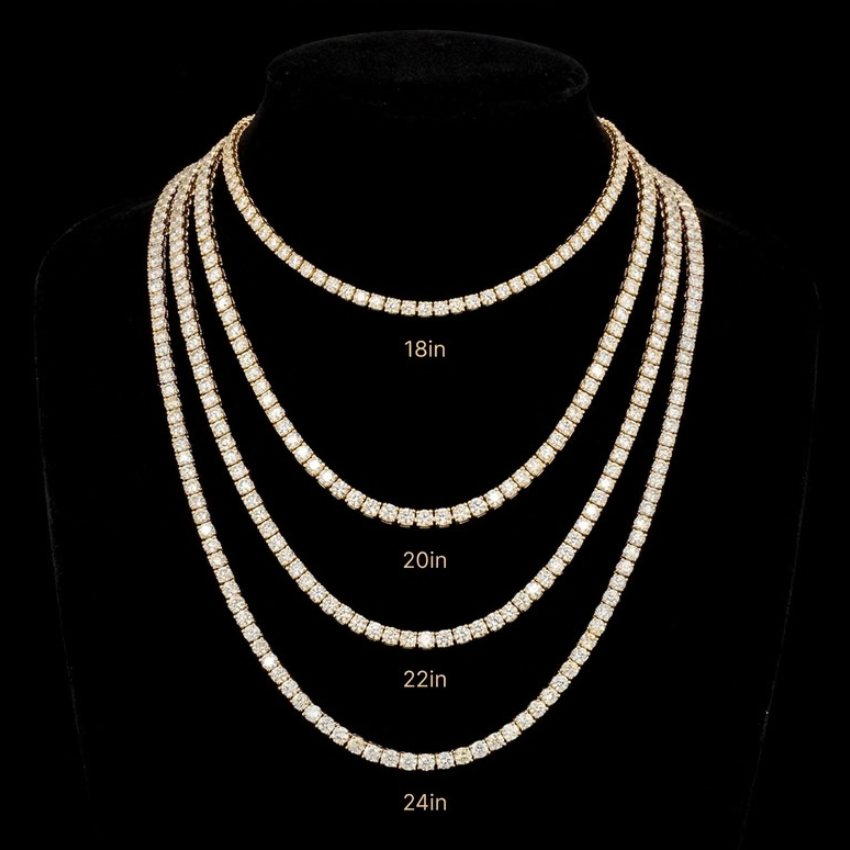 Mirano Jewels 9K Gold Studded 14.00CT Premium Diamond Tennis Necklace
