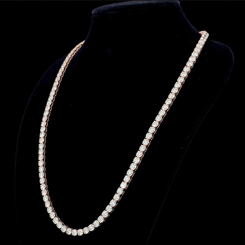 Mirano Jewels 9K Gold TCW 41.60CT Studded Lab Grown Diamond Tennis Necklace