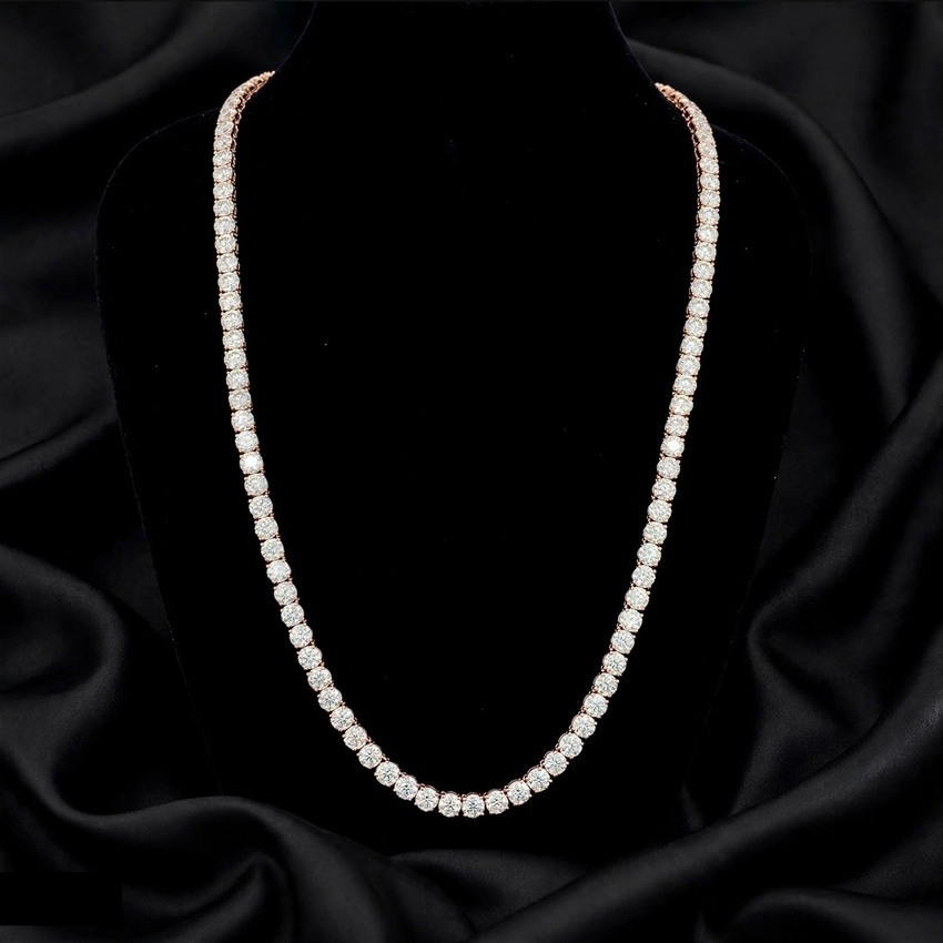 Mirano Jewels 9K Gold TCW 41.60CT Studded Lab Grown Diamond Tennis Necklace