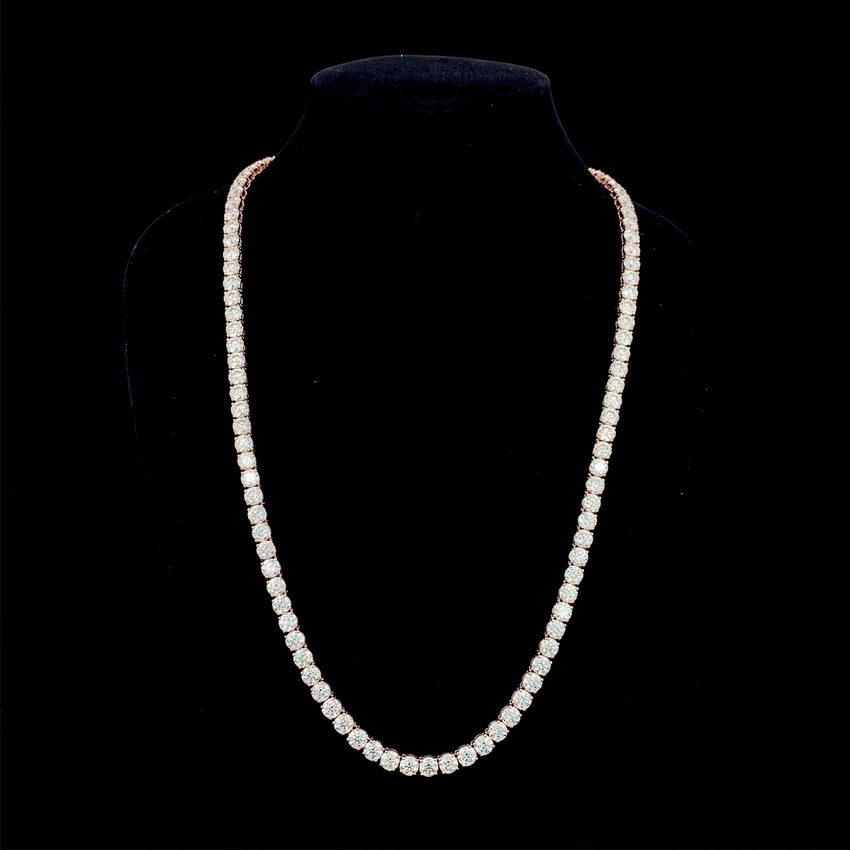 Mirano Jewels 9K Gold TCW 41.60CT Studded Lab Grown Diamond Tennis Necklace