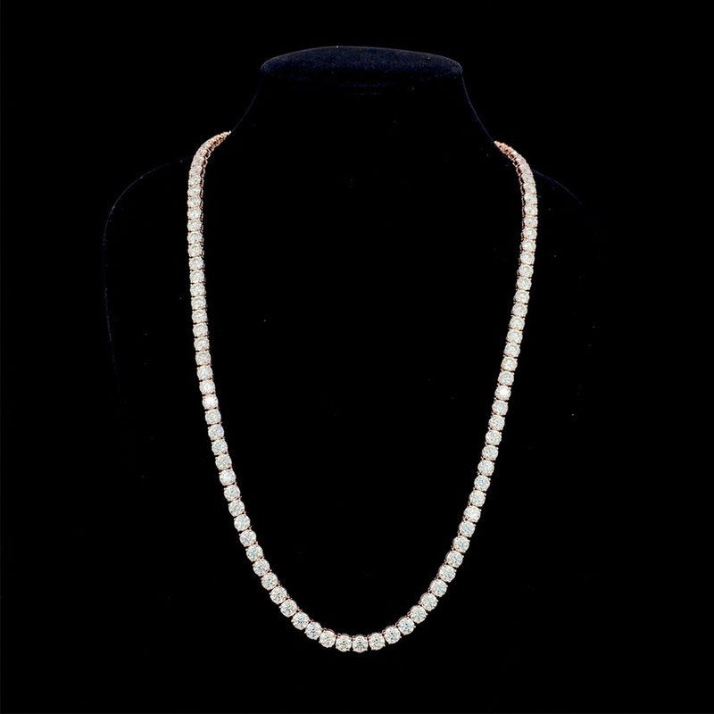 Mirano Jewels 9K Gold TCW 41.60CT Studded Lab Grown Diamond Tennis Necklace