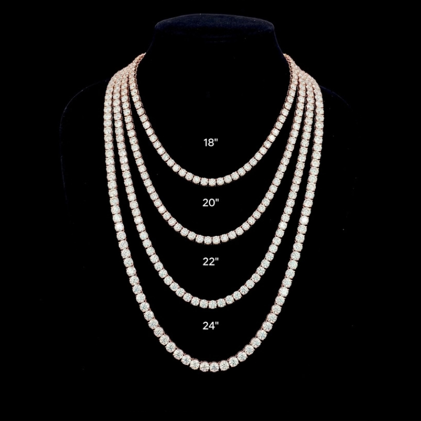 Mirano Jewels 9K Gold TCW 41.60CT Studded Lab Grown Diamond Tennis Necklace