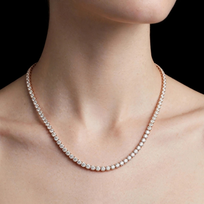 Mirano Jewels 9K Gold TCW 41.60CT Studded Lab Grown Diamond Tennis Necklace