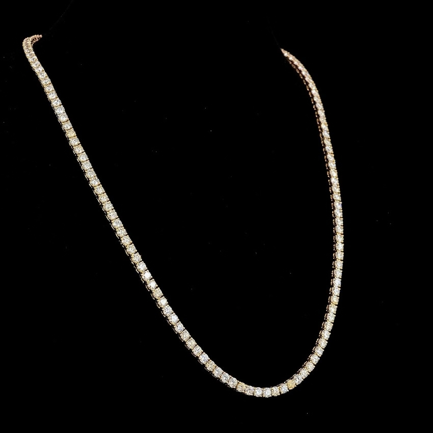 Mirano Jewels 9K Gold Studded 14.00CT Premium Diamond Tennis Necklace