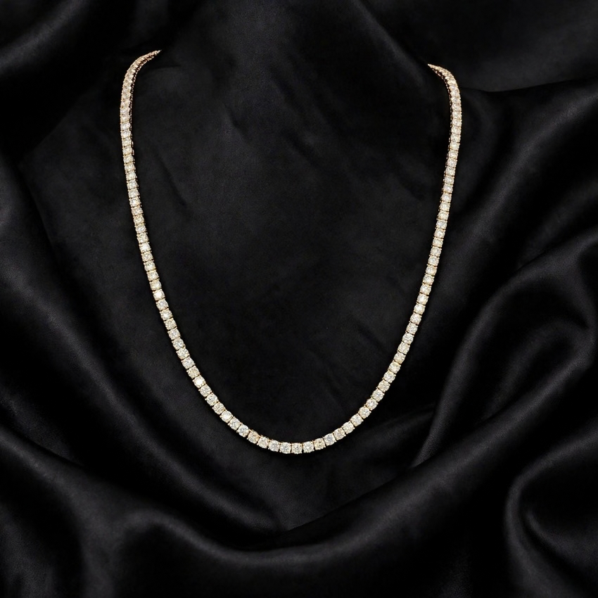 Mirano Jewels 9K Gold Studded 14.00CT Premium Diamond Tennis Necklace