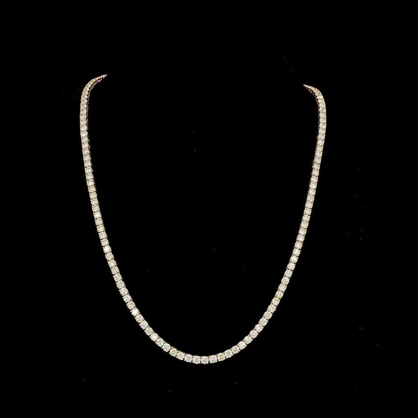 Mirano Jewels 9K Gold Studded 14.00CT Premium Diamond Tennis Necklace