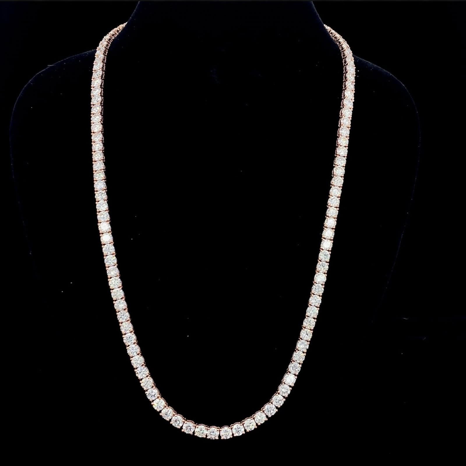 Mirano Jewels Luxury 9K Gold TCW 51.00CT Lab Grown Diamond Tennis Necklace