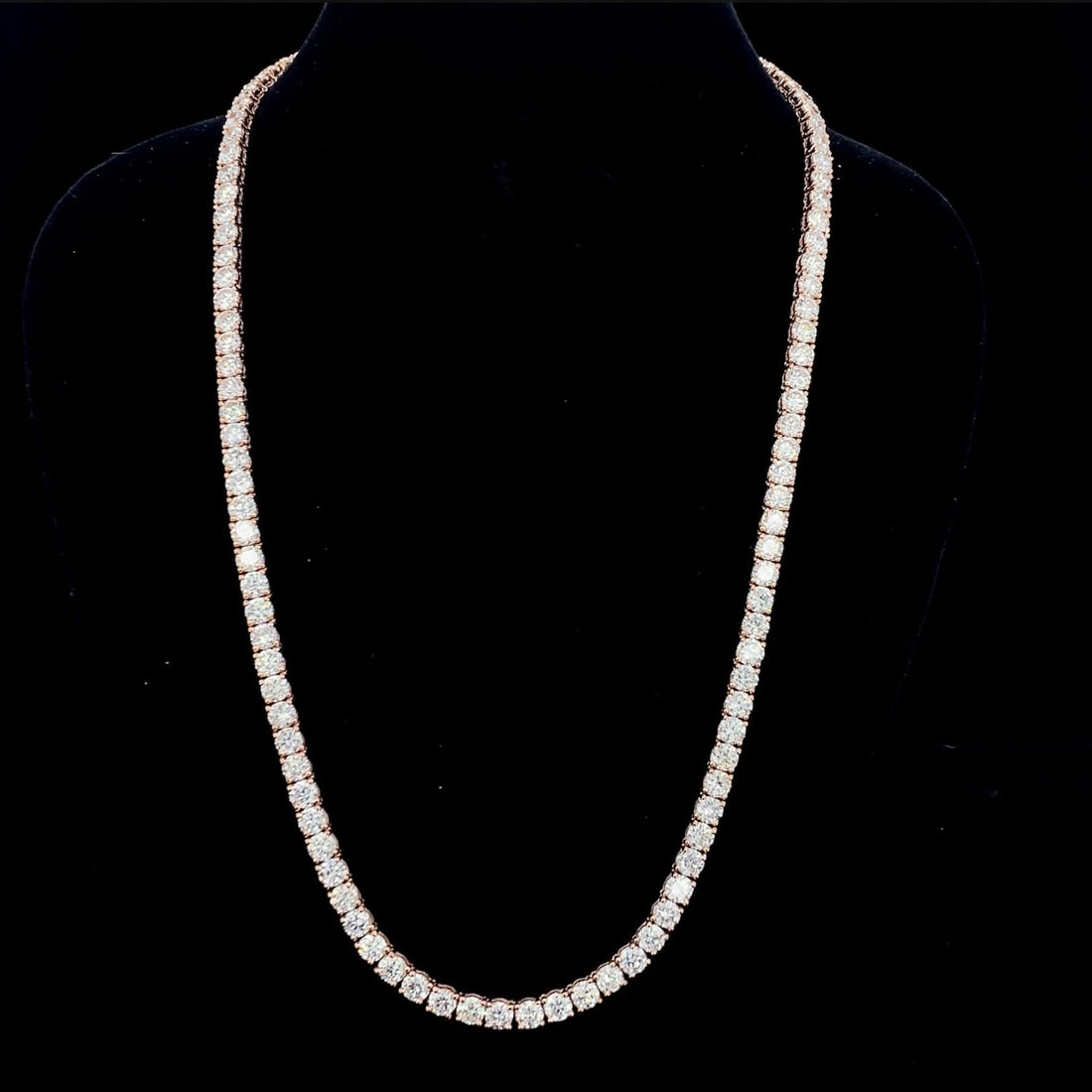 Mirano Jewels Luxury 9K Gold TCW 51.00CT Lab Grown Diamond Tennis Necklace