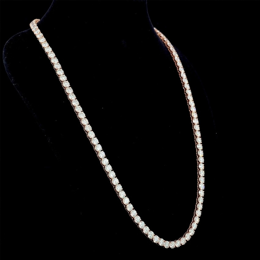 Mirano Jewels 9K Gold TCW 41.60CT Studded Lab Grown Diamond Tennis Necklace