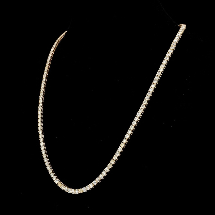 Mirano Jewels 9K Gold Studded 14.00CT Premium Diamond Tennis Necklace