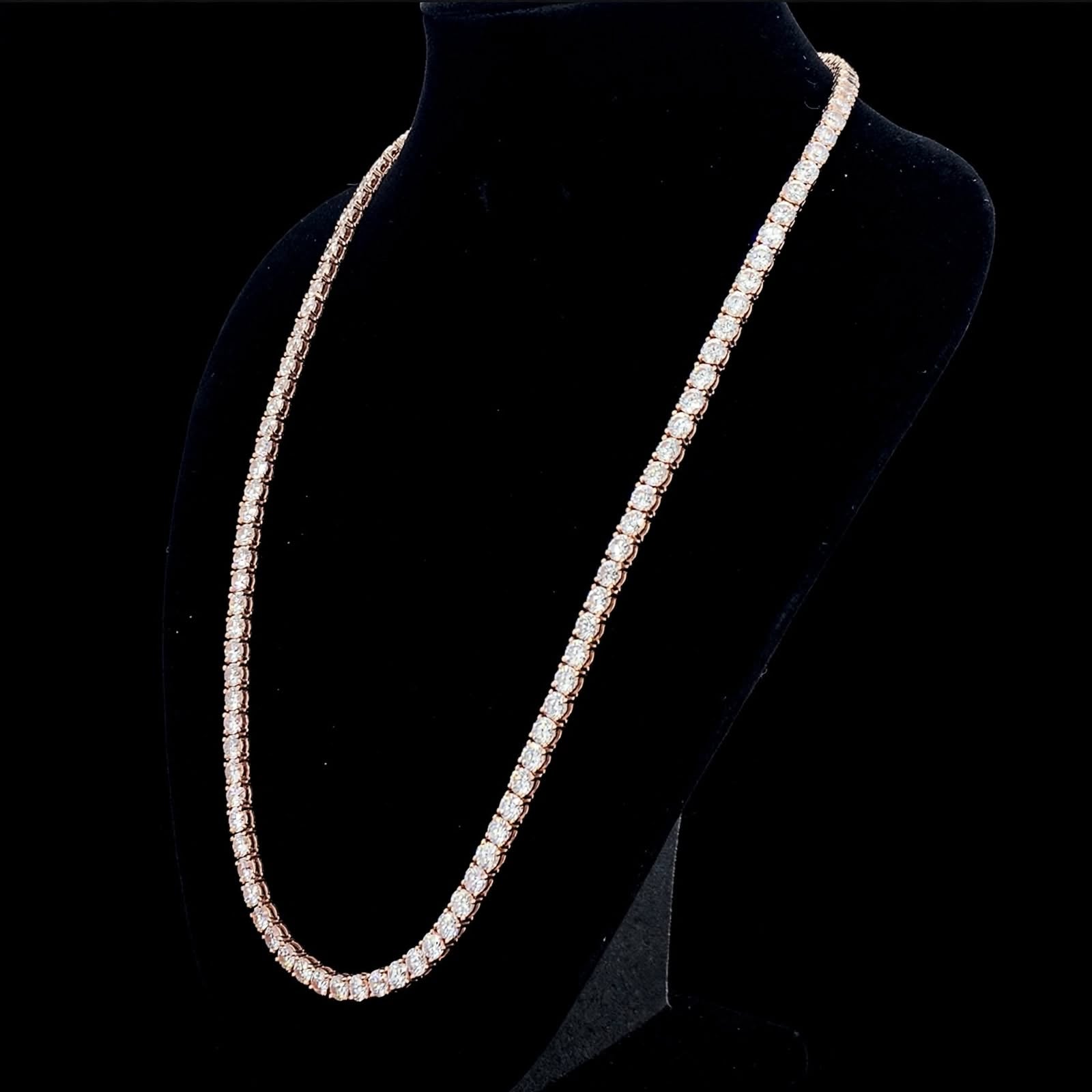 Mirano Jewels Luxury 9K Gold TCW 51.00CT Lab Grown Diamond Tennis Necklace