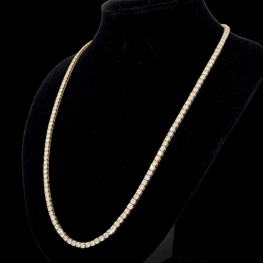 Mirano Jewels Exclusive TCW 51.00CT Lab Diamond Tennis Necklace in 9K Gold