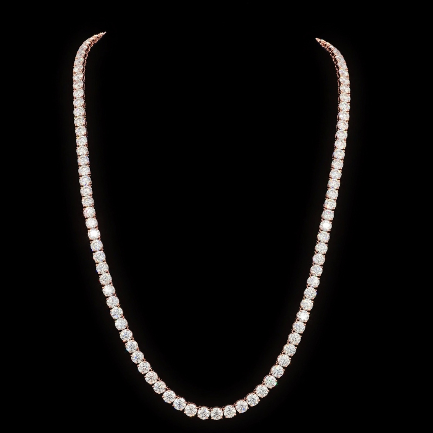 Mirano JewelsTCW 67.20CT 9K Gold Lab Grown Diamond Tennis Necklace