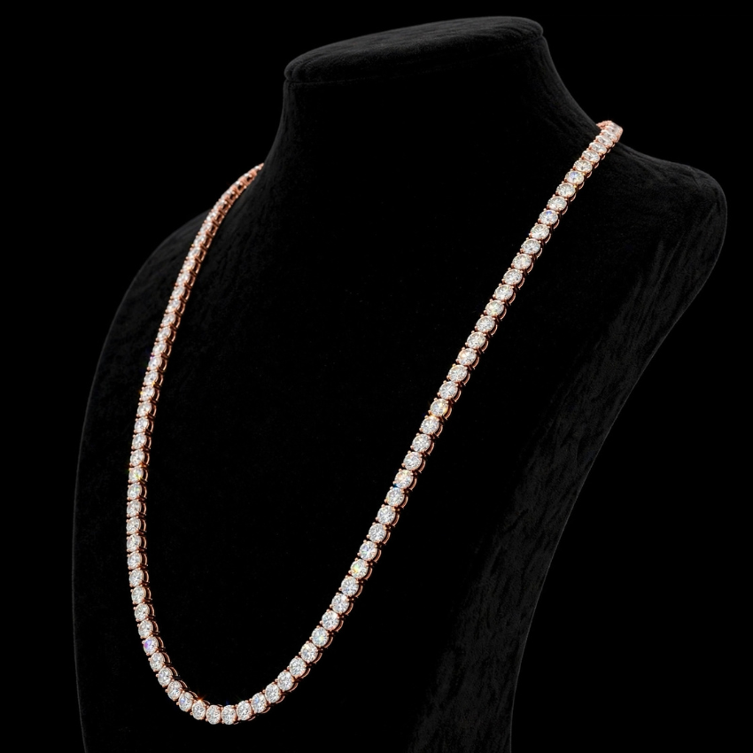 Mirano JewelsTCW 67.20CT 9K Gold Lab Grown Diamond Tennis Necklace