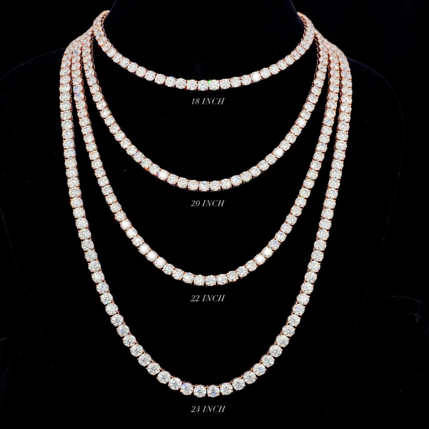 Mirano JewelsTCW 67.20CT 9K Gold Lab Grown Diamond Tennis Necklace