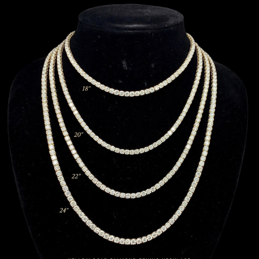 Mirano Jewels 9K Gold Studded 32.40CT Lab Grown Diamond Tennis Necklace