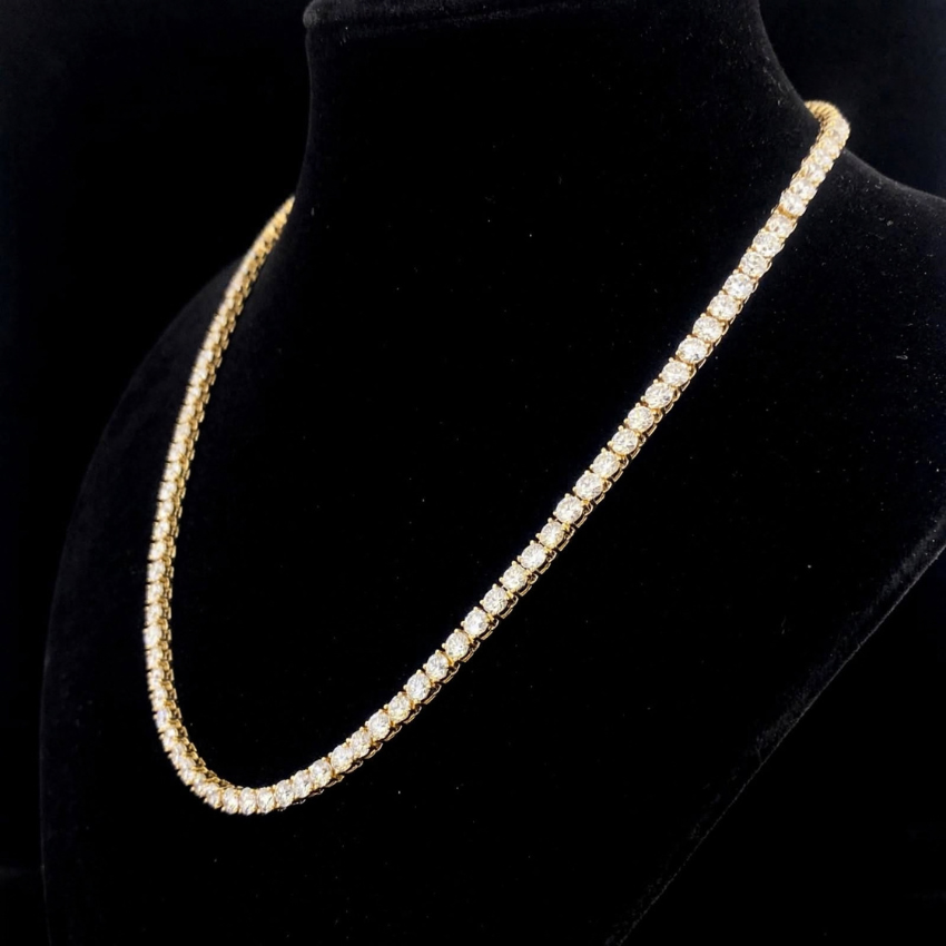 Mirano Jewels 9K Gold Studded 14.00CT Premium Diamond Tennis Necklace