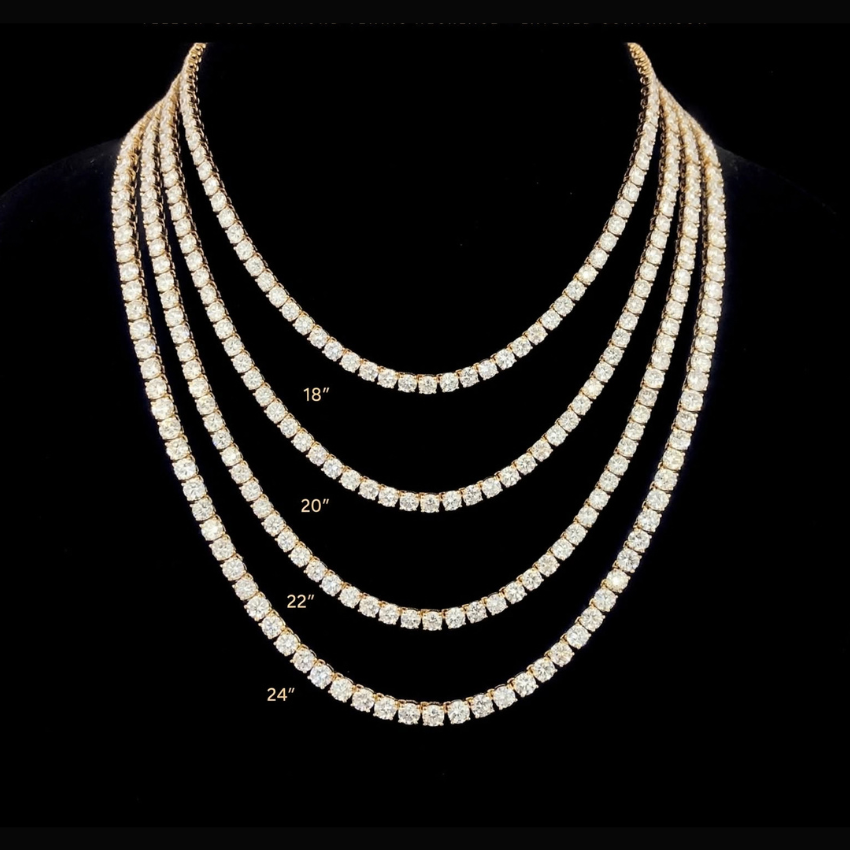Mirano Jewels 9K Gold Studded 14.00CT Premium Diamond Tennis Necklace