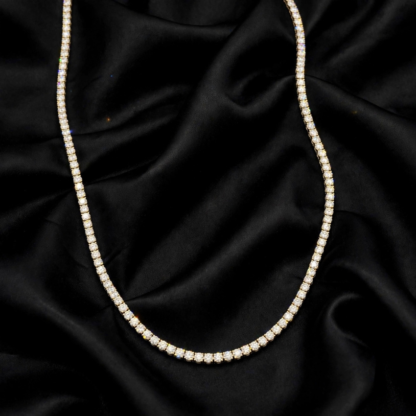 Mirano Jewels Exclusive TCW 51.00CT Lab Diamond Tennis Necklace in 9K Gold