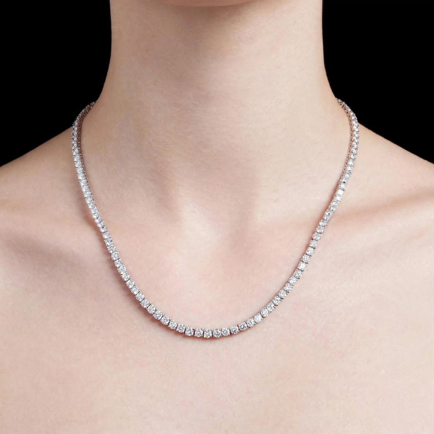 Mirano Jewels Luxury 9K Gold Studded TCW 41.60CT Lab Grown Diamond Necklace