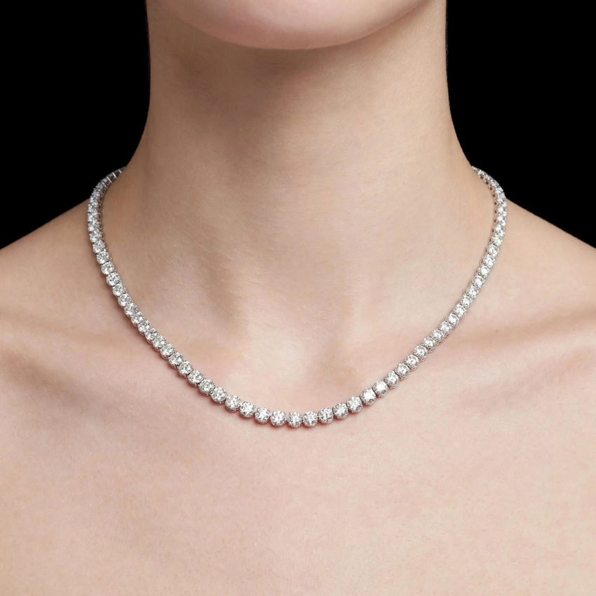 Mirano Jewels 25.00CT 9K Gold Lab Grown Diamond Tennis Necklace