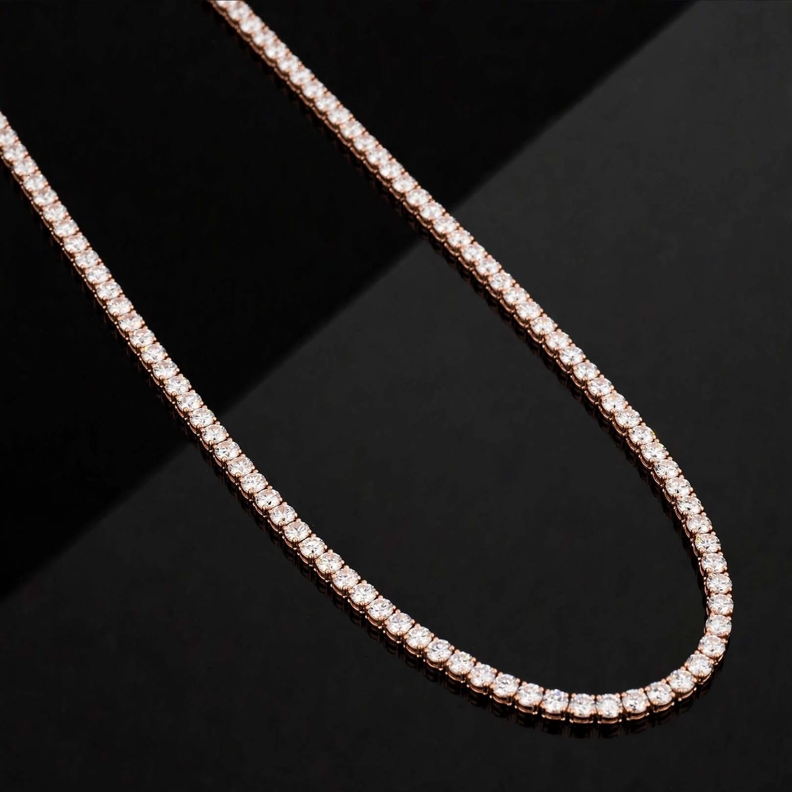 Mirano Jewels 9K Gold Studded 58.80CT Premium Diamond Tennis Necklace