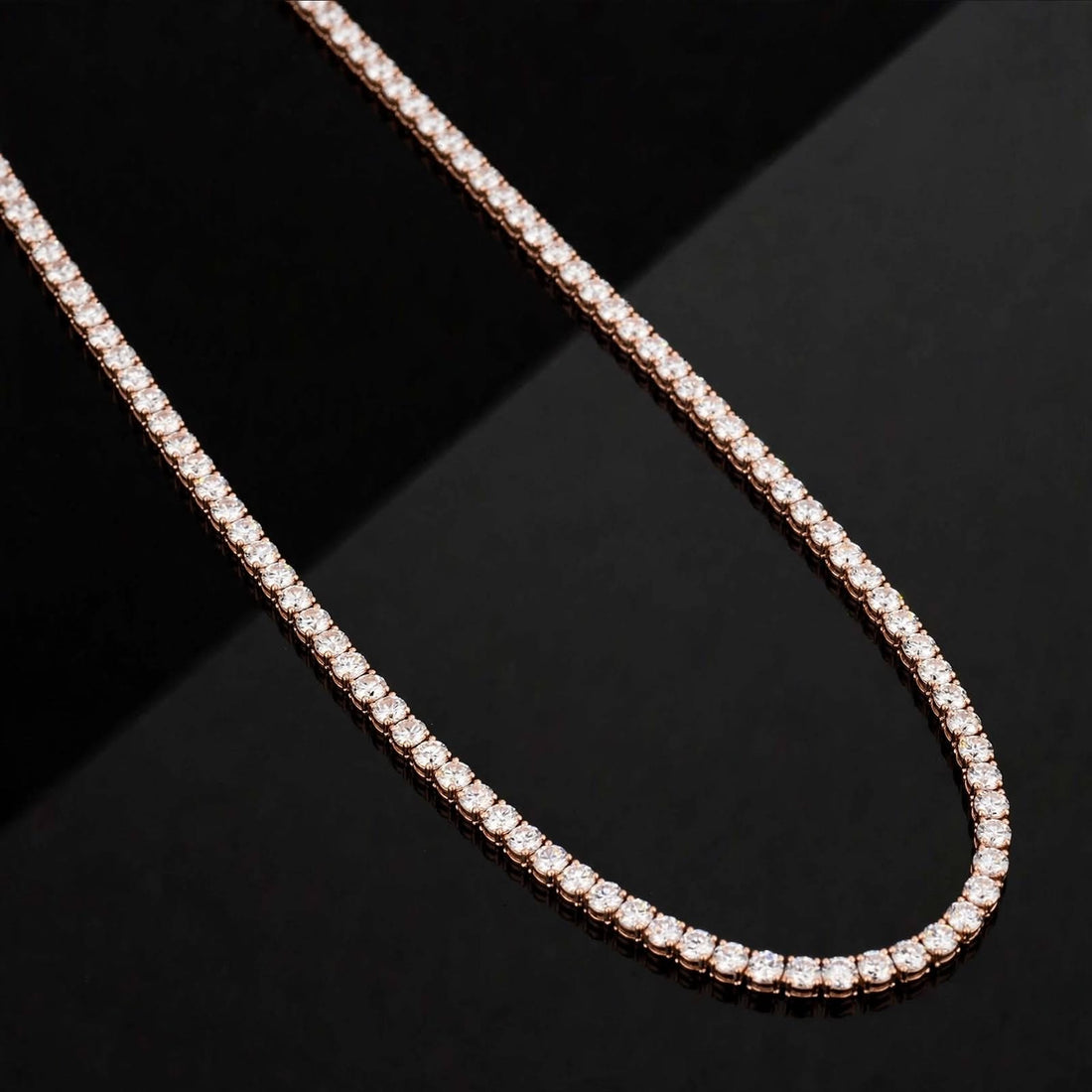 Mirano Jewels 9K Gold Studded 58.80CT Premium Diamond Tennis Necklace