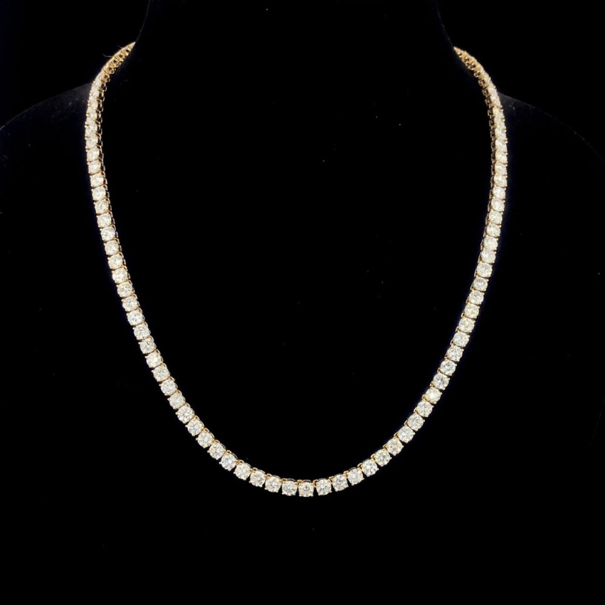 Mirano Jewels 9K Gold Studded 14.00CT Premium Diamond Tennis Necklace