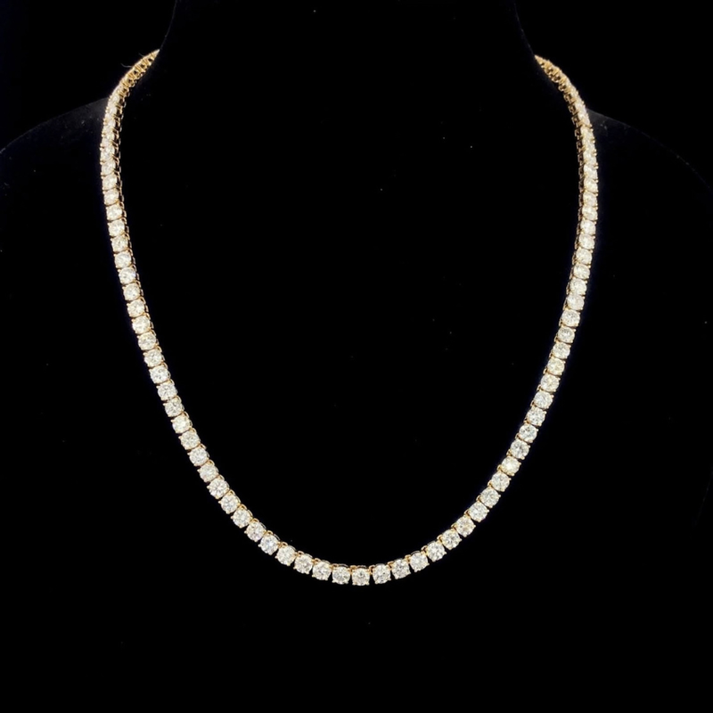Mirano Jewels 9K Gold Studded 14.00CT Premium Diamond Tennis Necklace
