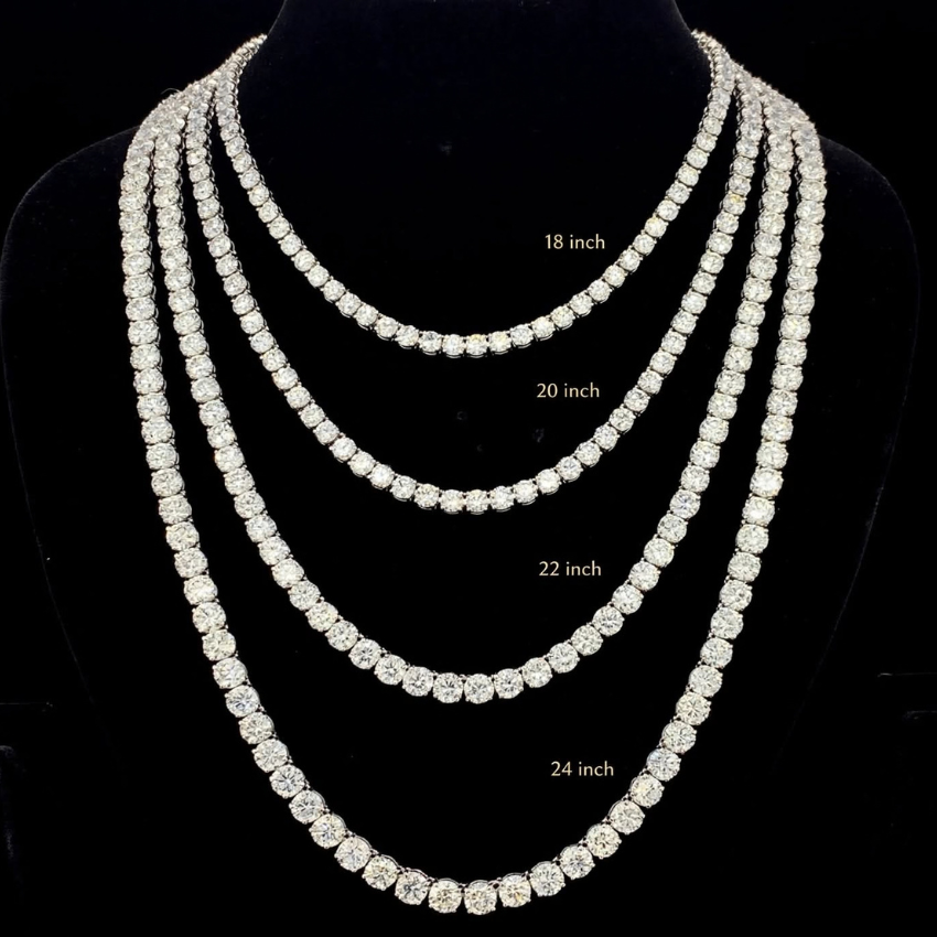 Mirano Jewels 9K Gold Studded TCW 67.20CT Luxury Lab Diamond Tennis Necklace